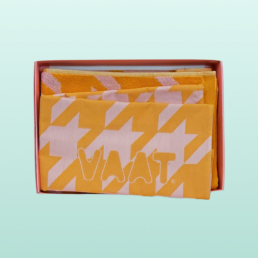 Vaat theedoek en handdoek set Oranje